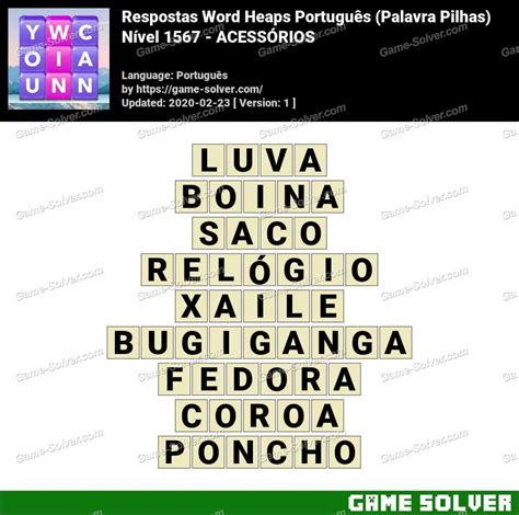 Wordalot respostas Nível 1567 .